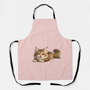 Tablier Chat Maine Coon heureux Design de vibrations posit