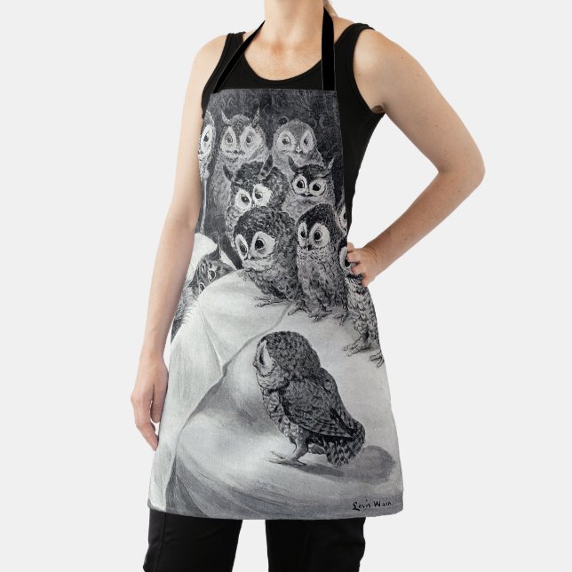 Tablier Chat Nightmare Owl Bird, Louis Wain (Insitu)