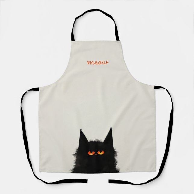 Tablier Chat noir grumeux (Recto)
