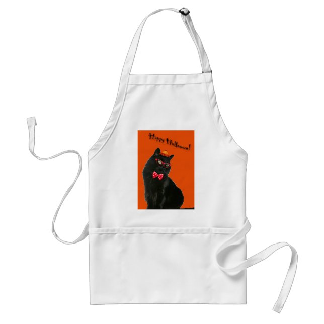 Tablier Chat noir Joyeux Halloween Apron (Devant)