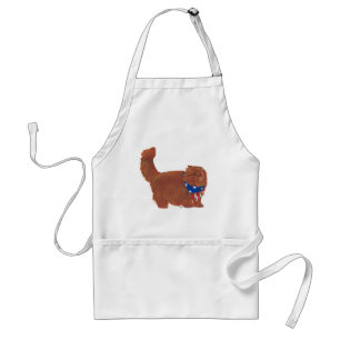 Tablier Chat perse Patriotique Rouge Longhair