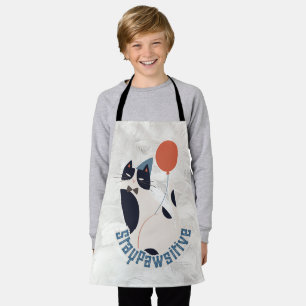 Tablier Chat smoking élégant Restez Pawsitif Enfants Parto