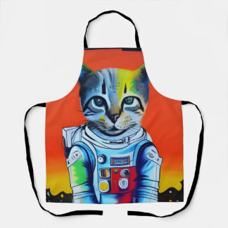 Tablier Chat spatial astronaute