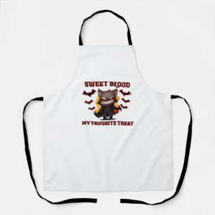 Tablier Chat Vampire en colère Craves Sweet Halloween sang
