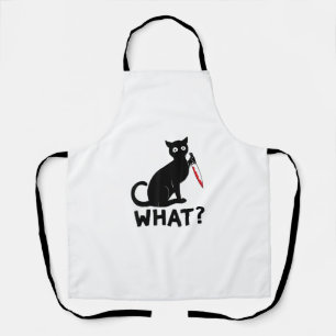 Tablier Chat What_ Chat tenant Couteau Drôle Chat Hallowee