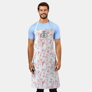 Tablier Château de Colombe Peacock toile apron (rose)