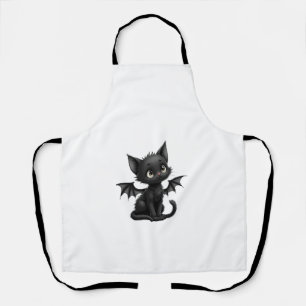 Tablier Chaton noir grincheux d'Halloween en costume de ch