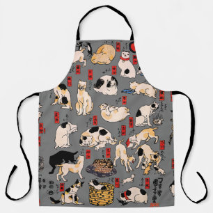 Tablier chats japonais Ukiyo-e Funny kitty
