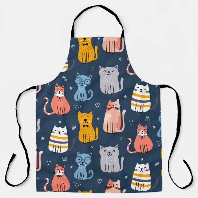 Tablier Chats mignons chats chats chatons Design sans cout (Recto)