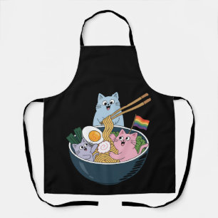 Tablier Chats Ramen Arc-en-ciel LGBTQ Gay Lesbienne Fierté