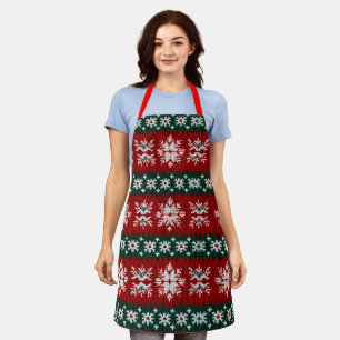 Tablier Chaud de Noël moche Rouge et vert