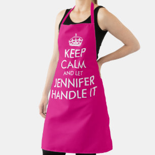 Tablier Chaud rose gardez le calme et laissez Jennifer le 