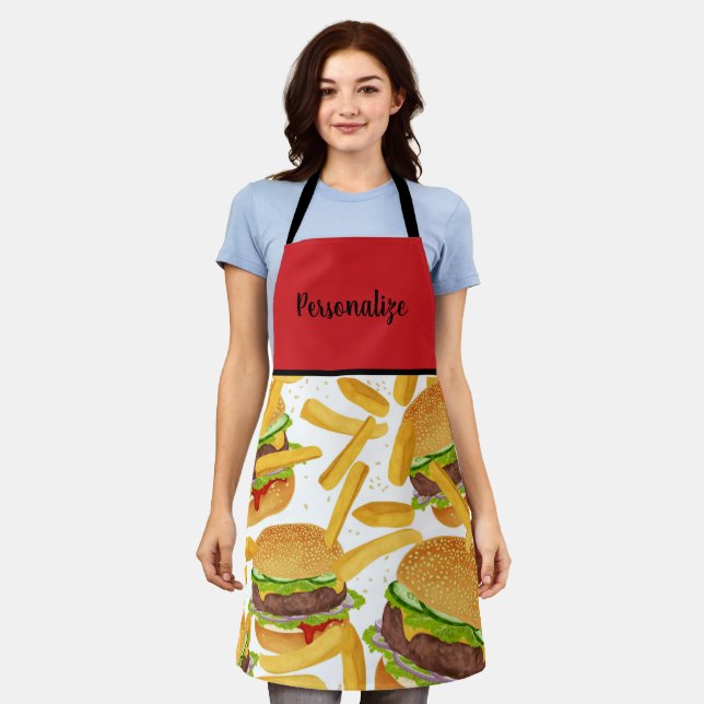 Tablier Cheeseburger & Fries Apron (Porté)