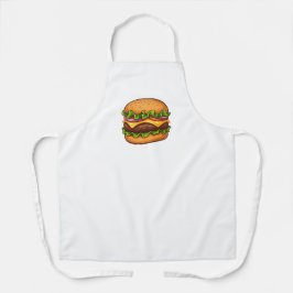 Tablier Cheesy Gourmet Burger Illustration Apron