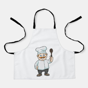 Tablier Chef avec casquette et cuillère à soupe du chef
