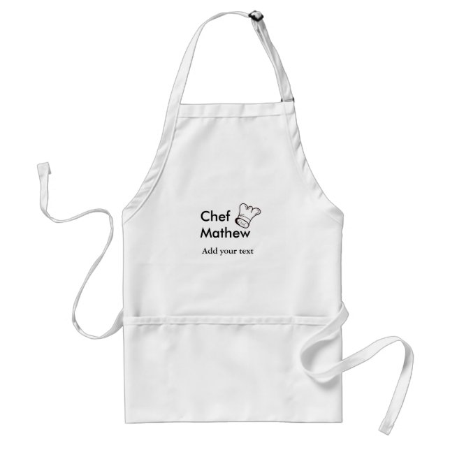 Tablier Chef cuisinier ajouter nom texte hommes cuisine bo (Devant)