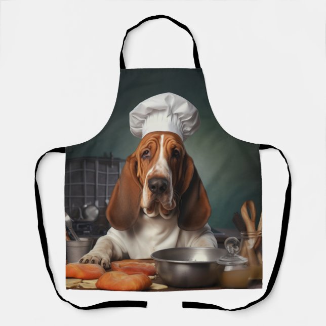 Tablier Chef de chien Basset Hound (Recto)