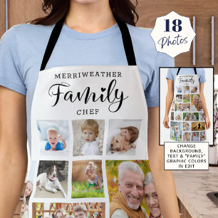 Tablier CHEF DE FAMILLE PERSONNALISÉ 18 Photo Collage pers