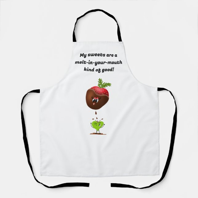 Tablier Chef de fraise couvert au chocolat Kawaii (Recto)