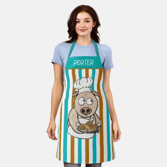 Tablier Chef de porc personnalisé (Porté)