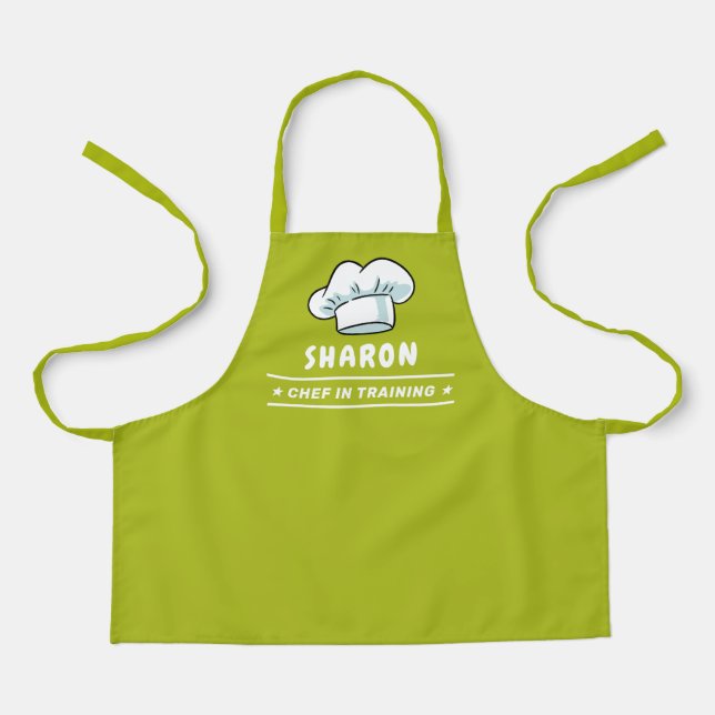 Tablier Chef en formation Chef Casquette pour enfants Oliv (Recto)
