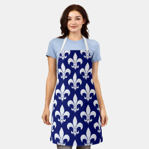 Tablier Chef français Fleur de Lys Bleu et Blanc France