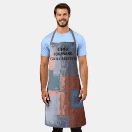 Tablier Chef Grill Master Grey Carrés Brown