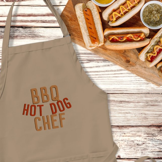 Tablier Chef hot Dog Mens Apron (Get your Hot Dog Chef apron on for your annual BBQ)