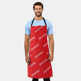 Tablier Chef Moderne Ajouter Votre Texte Rouge Personnalis
