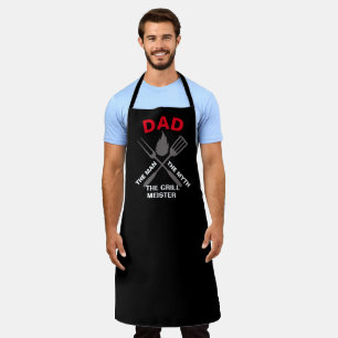 Tablier Chef noir personnalisé Papa personnalisé #FATHER