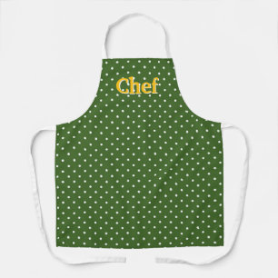 Tablier Chef Points Verts Blancs
