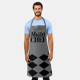 Tablier Chef principal nom du vérificateur gris noir perso