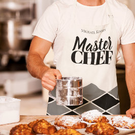 Tablier Chef principal nom du vérificateur noir blanc pers