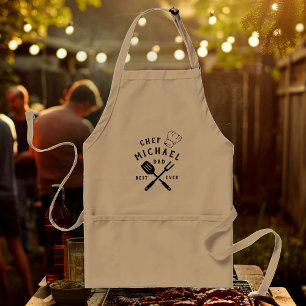 Tablier Chef rustique moderne MEILLEUR PAPA JAMAIS Fête d
