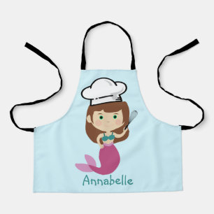 Tablier Chef Sirène Rose Personnaliser L'Aire Pour Enfant