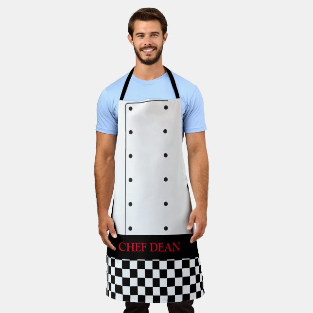 Tablier Chef Tunic et Pantalon À damiers (Porté)