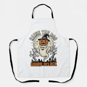 Tablier Chemise Citrouille Fantôme Gravure Halloween Vinta