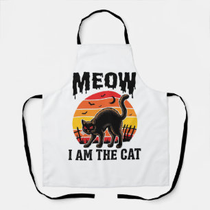 Tablier Chemise de chat Halloween Meow Design de chat noir