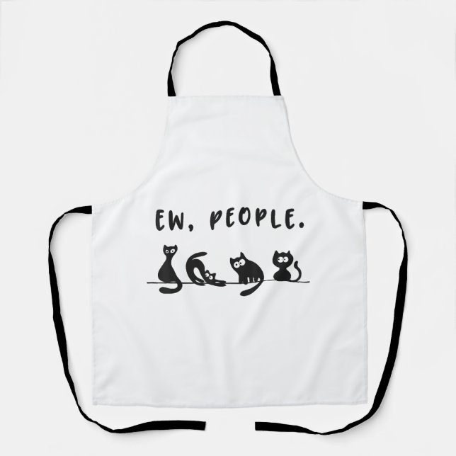 Tablier Chemise de chat noir drôles femmes nouvelles perso (Recto)
