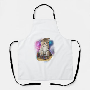 Tablier Chemise de chat sans espace _ Kitty volant Galaxy