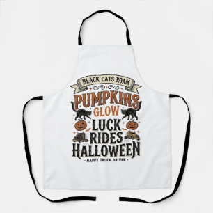 Tablier Chemise de chauffeur de camion Halloween avec chat