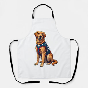 Tablier Chemise de chien de service patriotique Golden Ret