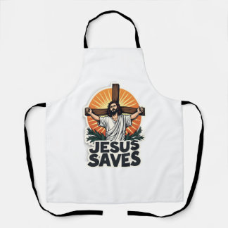Tablier Chemise de foi avec gravure vintage Jésus Sauve (1