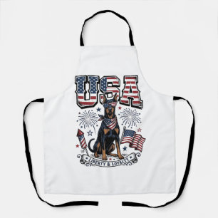 Tablier Chemise de gravure vintage USA Doberman patriotiqu