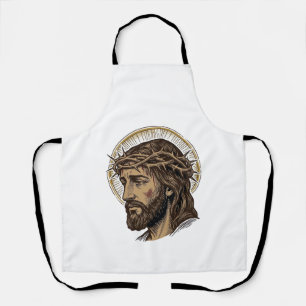 Tablier Chemise de portrait de couronne d'épines gravée vi