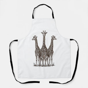 Tablier Chemise de safari avec gravure de girafe au couche