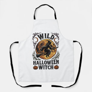 Tablier Chemise de sorcière Halloween Balai vintage Graphi