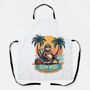 Tablier Chemise de vacances rétro de paresseux drôle de dé