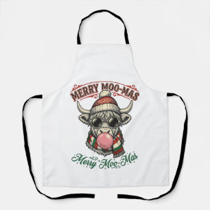 Tablier Chemise de vache de Noël Mignonne Pun de vacances