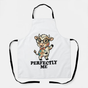 Tablier Chemise de vache mignonne avec des lunettes Vibes